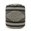 Pouf cylindrique en tissu fabriqué à la main Diamond, beige et gris foncé-1006633496