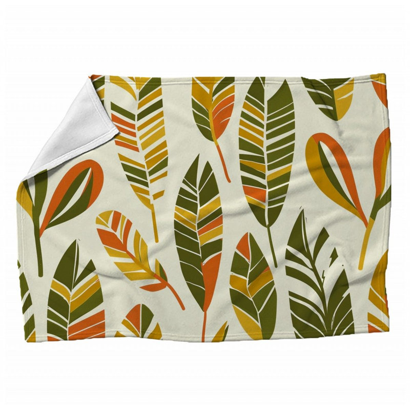 Trendy Floral Plush Throw Blanket, Throw