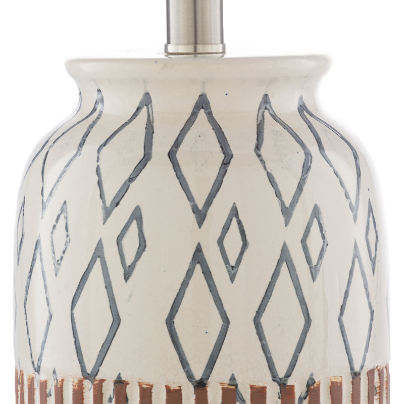 Minto Metal and Ceramic Table Lamp with Drum Shade 