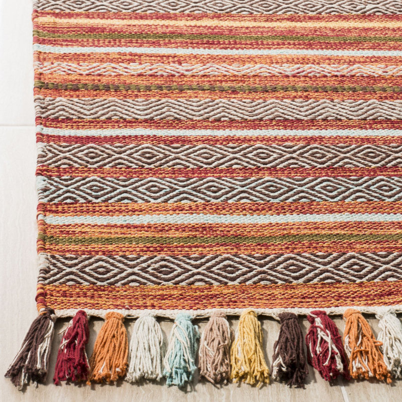 Montauk Hand Woven Cotton Striped Rug, Rectangle 3' x 5'