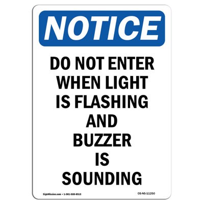 Do Not Enter When Light Is Flashing Aluminum Sign 18 x 24