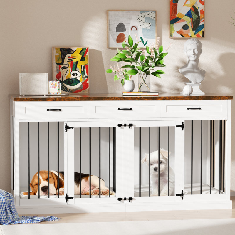 Caisse pour animaux avec 2 portes, Blanc