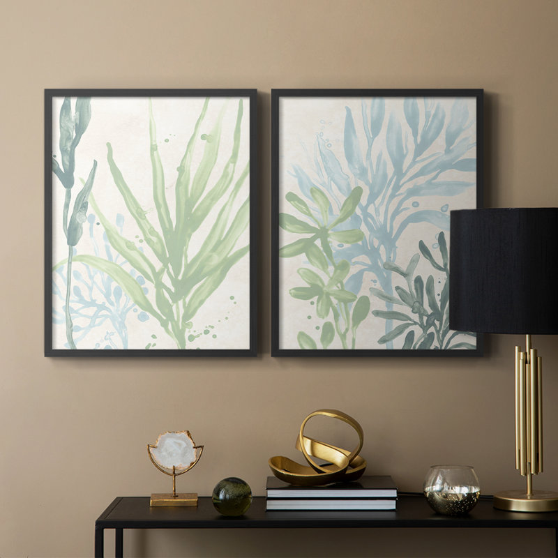 «Swaying Seagrass I-Premium», reproduction encadrée prête à accrocher - aucun clou requis - aucun clou requis