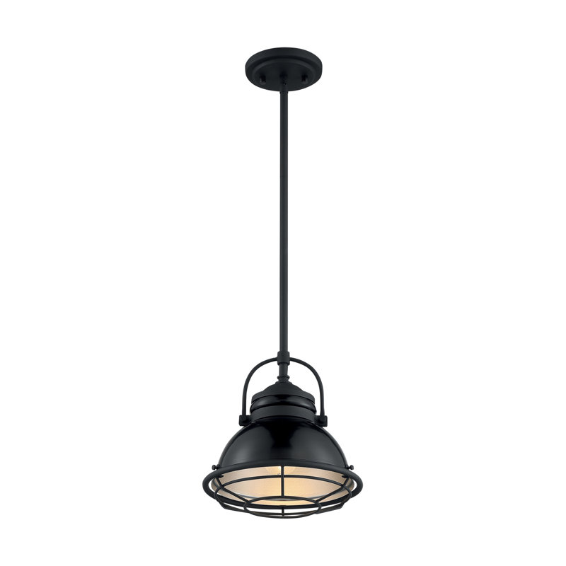 Ankur 1 - Light Lantern Pendant, 10.13" H x 9.75" W x 9.75" D, Gloss Black/Silver