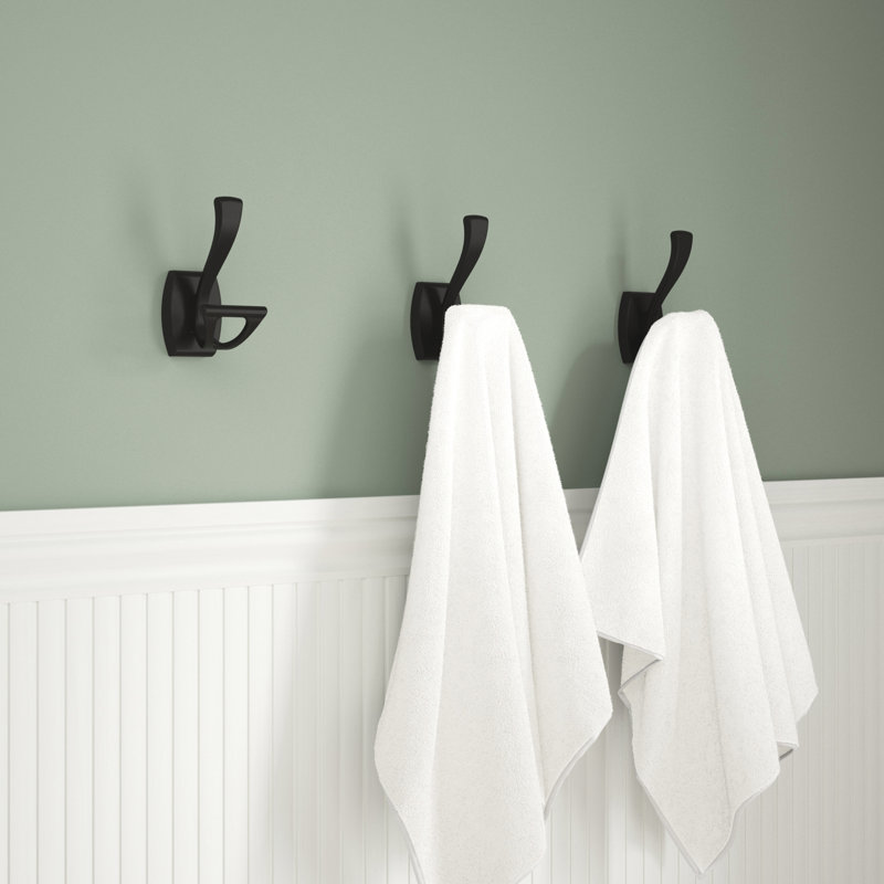 Dansant Wall Mounted Towel Hook, Matte Black