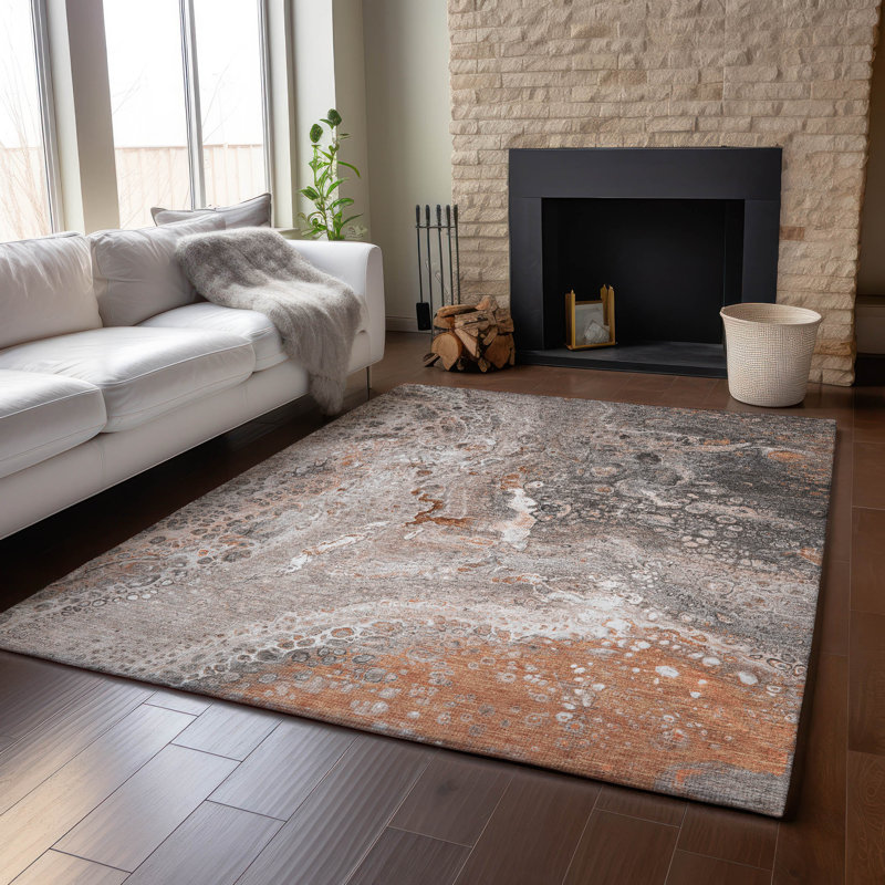 Tapis terre cuite lavable à la machine de qualité supérieure AMF588, Rectangulaire 8 pi x 10 pi
