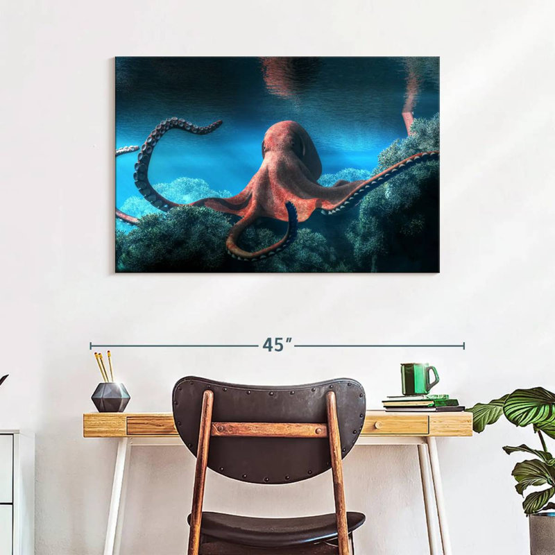Adult Octopus, 26" H x 39" W