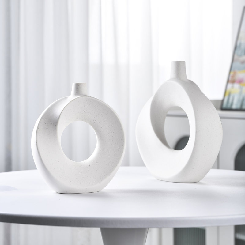 Handmade Ceramic / Porcelain Table Vase, White