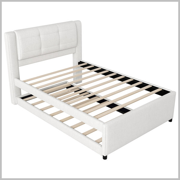 Latitude Run® Modern Upholstery platform bed with Trundle | Wayfair