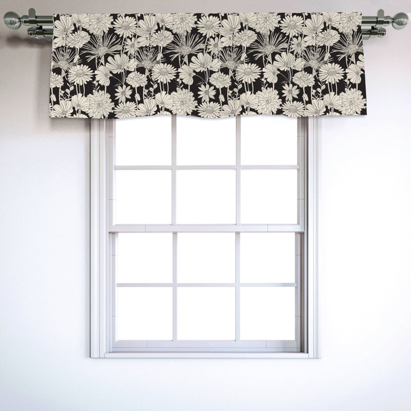 Sateen Floral Ruffled Window Valance