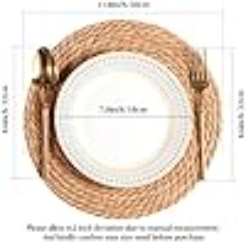 Napperons ronds tissés - Napperon Boho Rattan