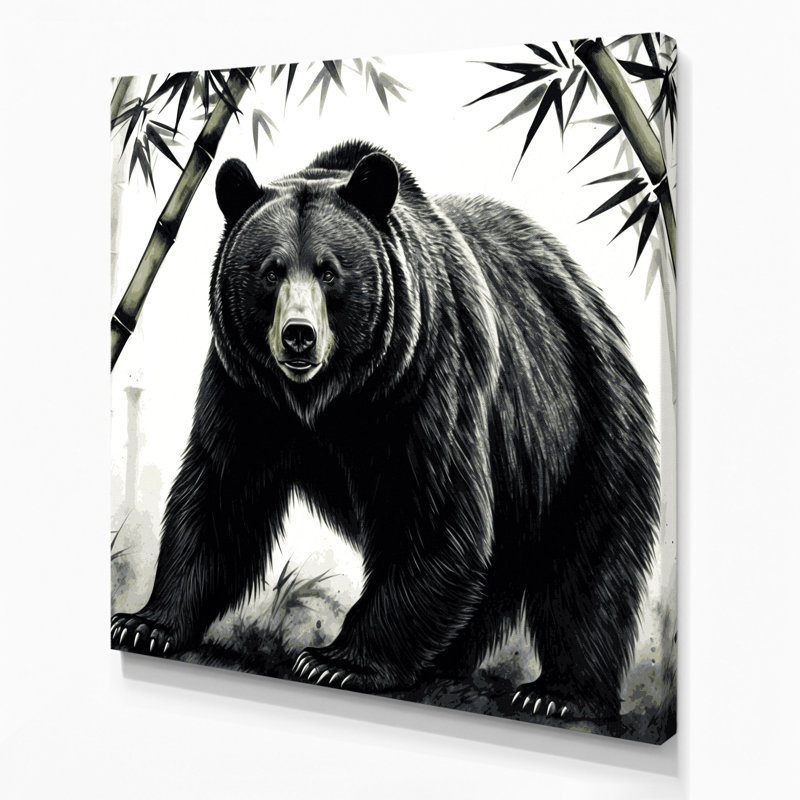 Faune, ours noir asiatique, art mural sur toile blanche