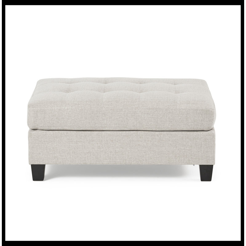 Banc rembourré en polyester Albaraa, Beige