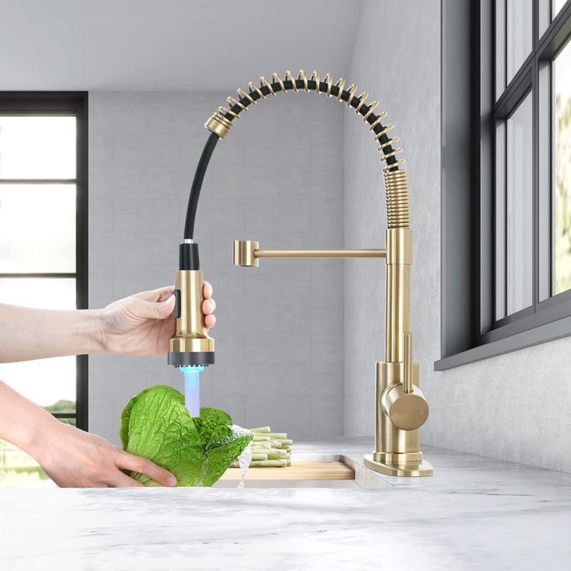HGN Touch Kitchen Faucet, Gold