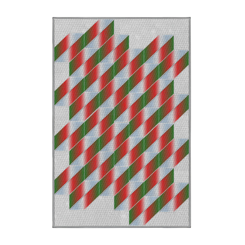 Tapis décoratif gris géométrique, Rectangle 5 pi x 7 pi