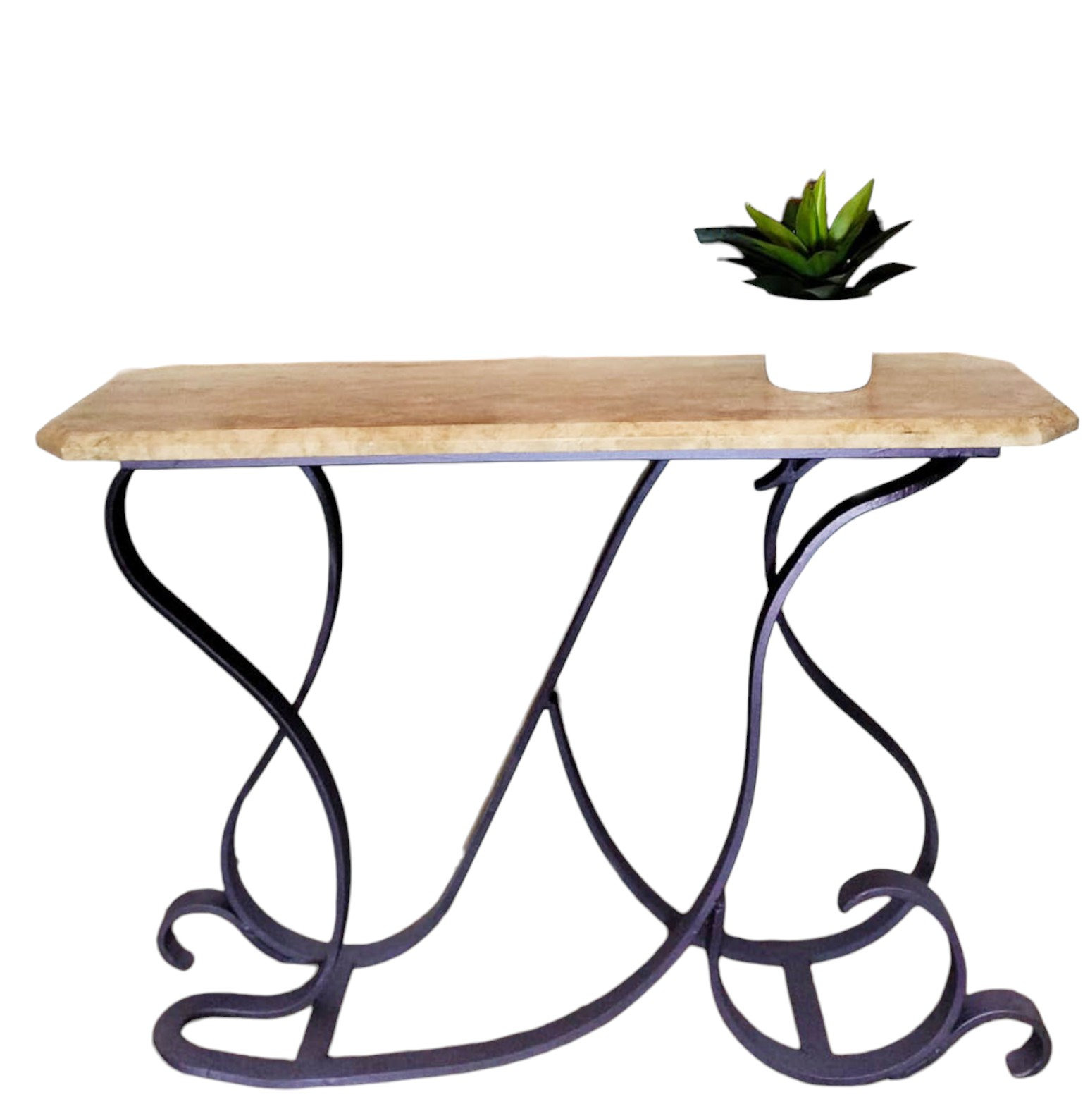 Mexports by Susana Molina Stunning Rectangular Stone and Wrought Iron ...