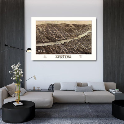 Red Barrel Studio® Stoner Gallery Wrapped Canvas Art Titled: Augusta Maine, Stoner 1878