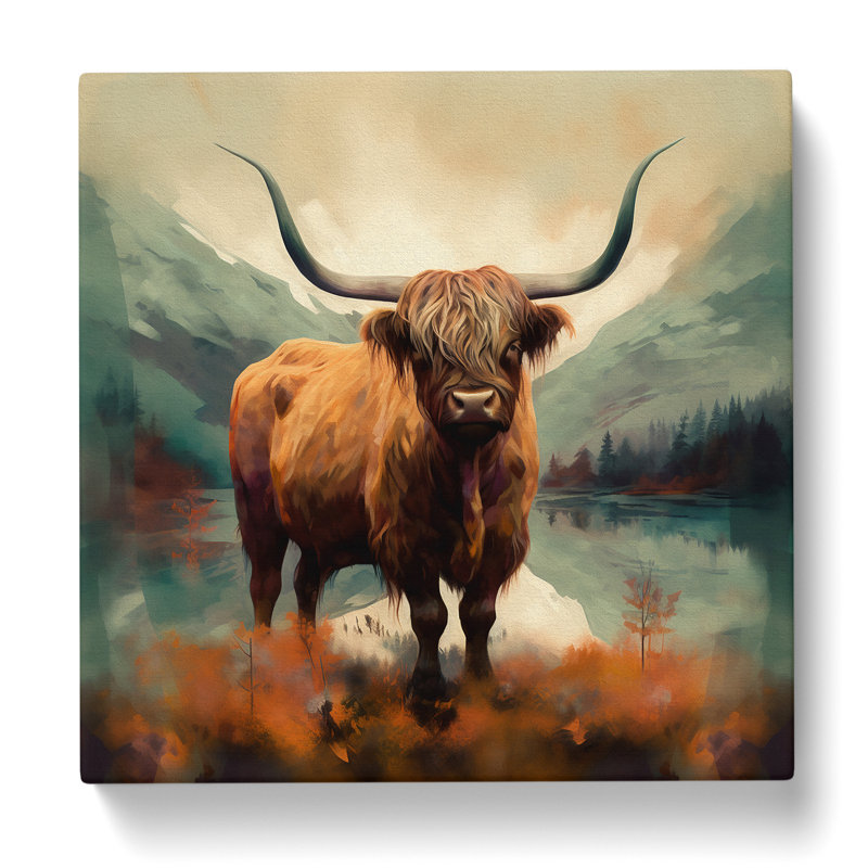 Highland Cow Surrealism No.1 - Wrapped Canvas