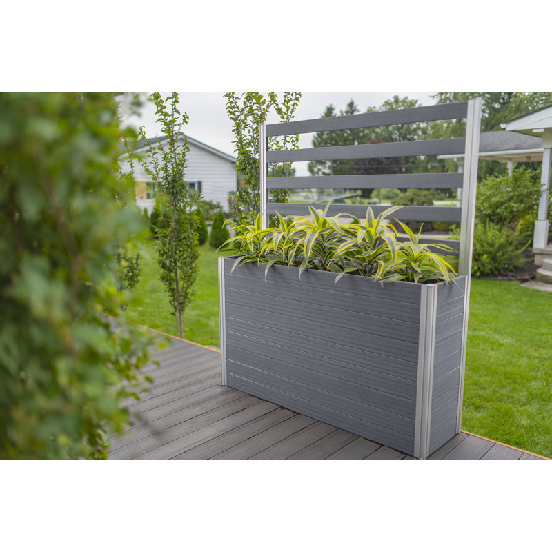 Urbana Planter Box with Trellis, 66" H x 59" W x 16" D, Grey