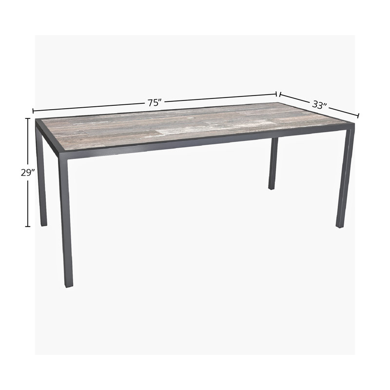 Quadra Outdoor Rectangle Dining Table, Copper Creek, Pallazo White
