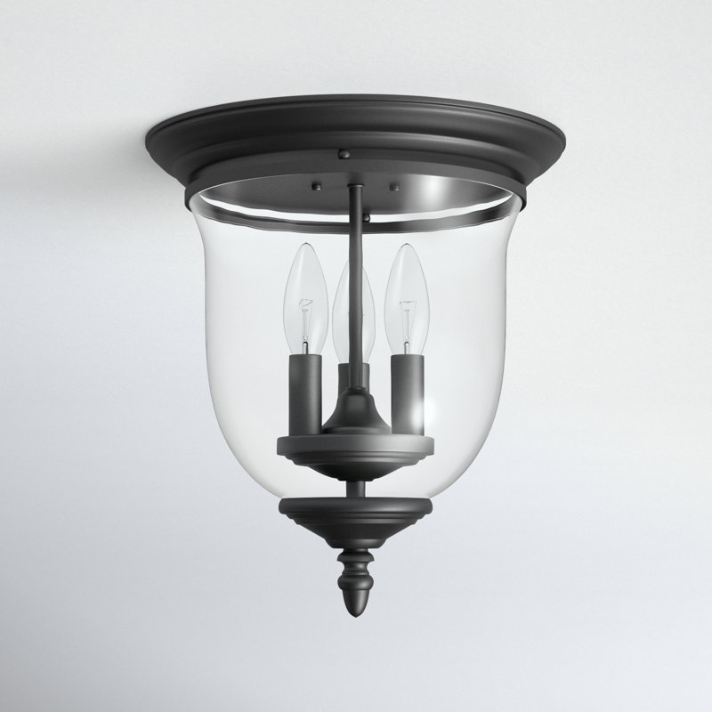 Plafonnier encastré 3 lumières 11,5 po Aaven, Noir