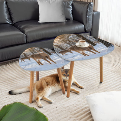 Ensemble de 2 tables basses gigognes Triangle