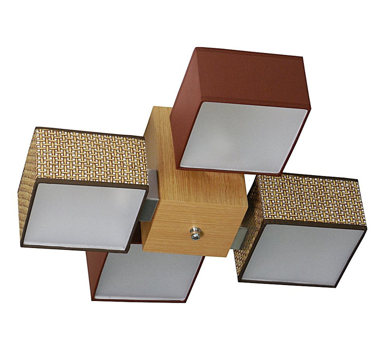 Miranda Semi Flush Mount, Teak, Gold/Light brown