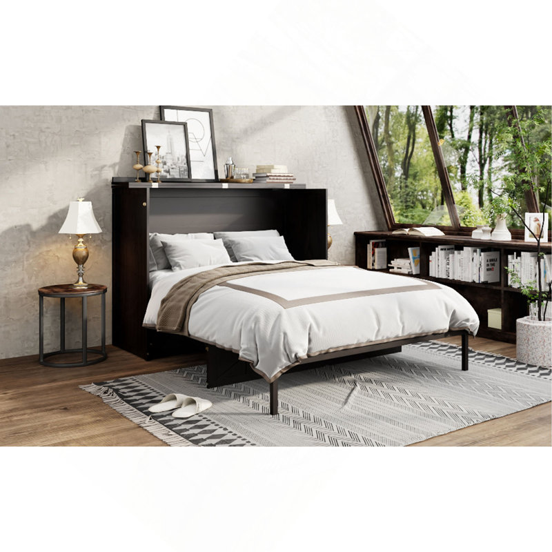 Murphy Bed With Large Drawers And USB, Espresso