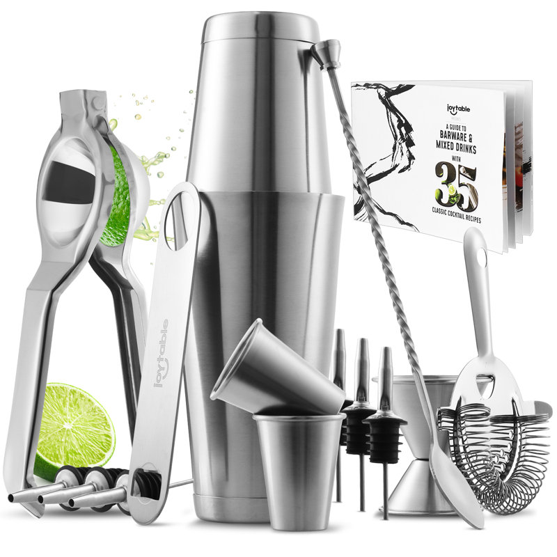 Ensemble de bar à cocktail en acier inoxydable Joytable, Argenté