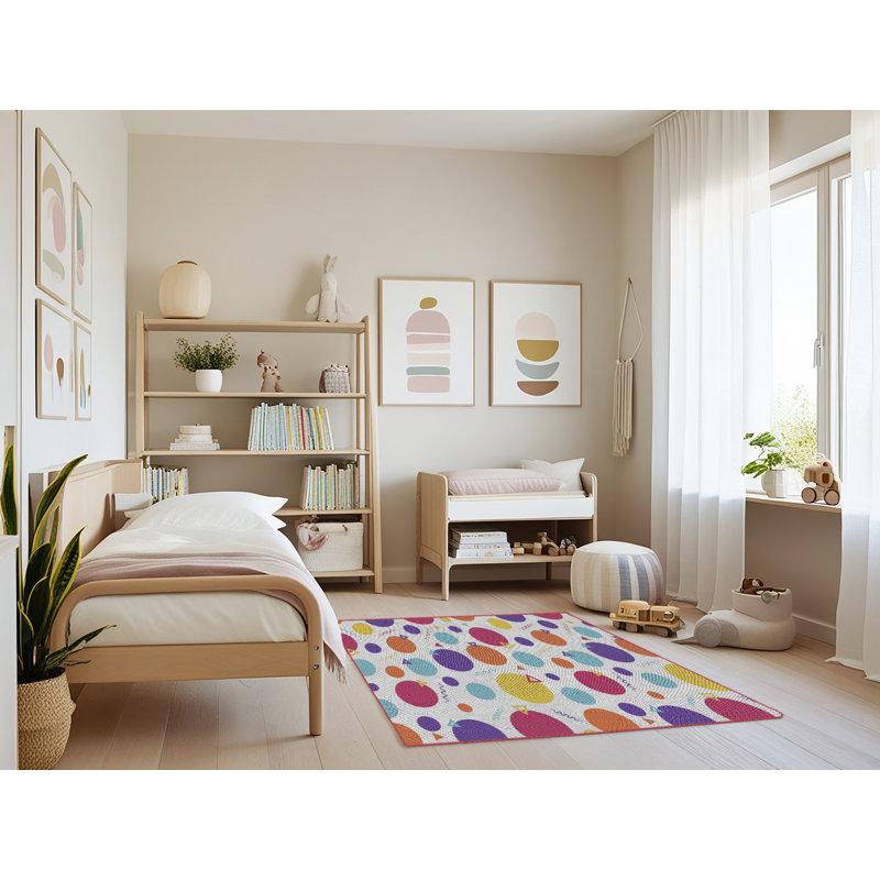 Tapis motif rose/vert/jaune, Rectangle 4 pi x 6 pi