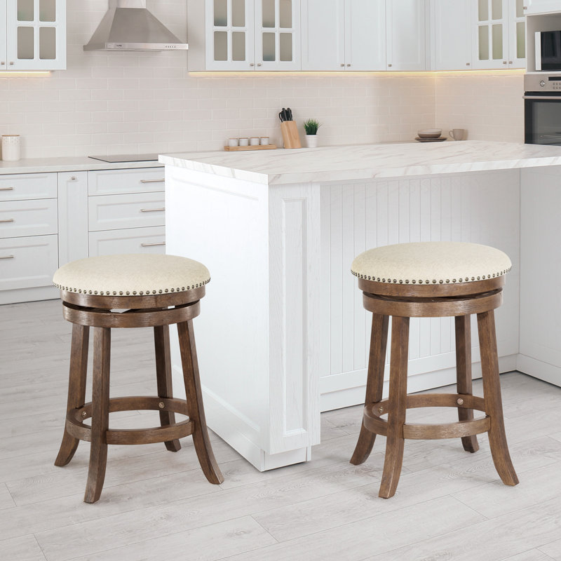 Tabouret de comptoir pivotant 26 po Beedle, Brun brûlé / Beige