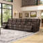 Canapé modulaire inclinable en cuir 151,2 po-845909405