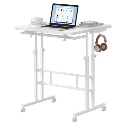 Table d'ordinateur portable mobile à hauteur réglable avec plateau inclinable