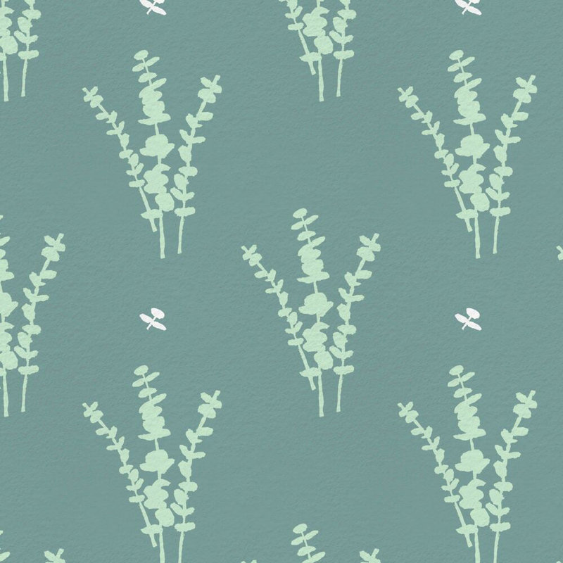 Eucalyptus Square Pillow Cover & Insert, 24"H x 24"W, Teal/Mint Floral