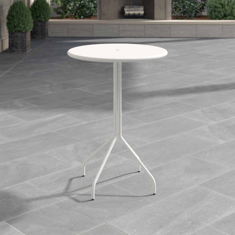 Hot Mesh Outdoor Round Bar Table, Off White