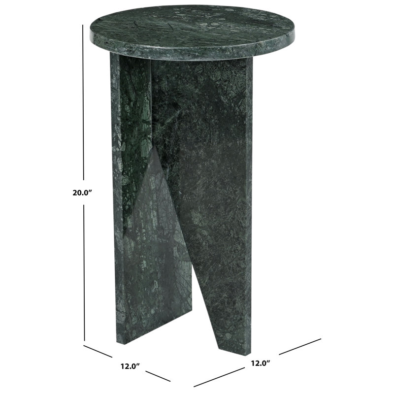 Devlin Marble Drink Table, Dark Green