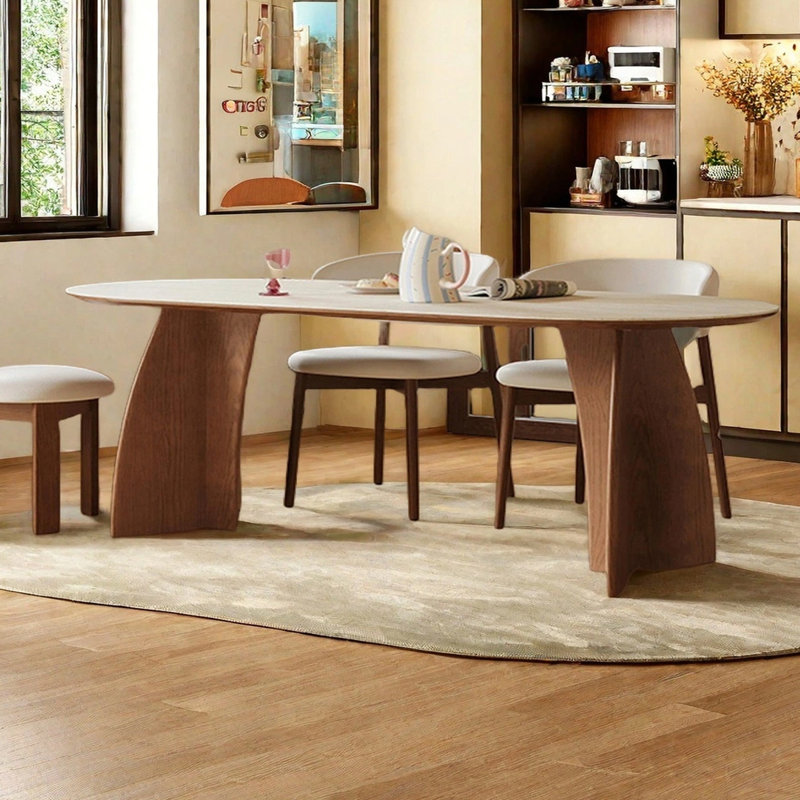 Table de salle à manger French French, H 29,53 po x l 78,74 po x P 35,43 po