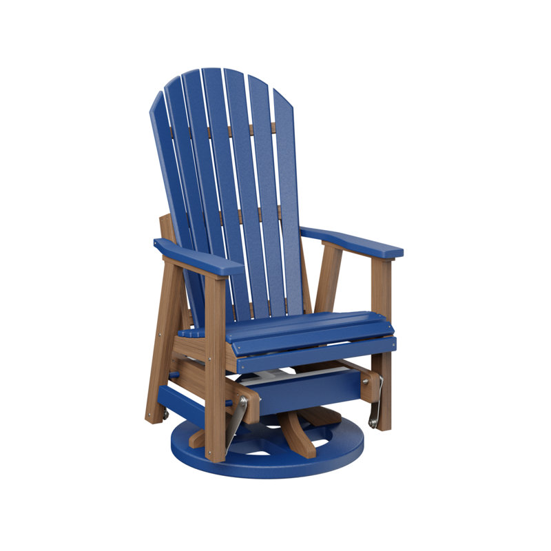 Fauteuil coulissant berçant berlinois berlinois, Pacific Blue Top/Antique Mahogany Base