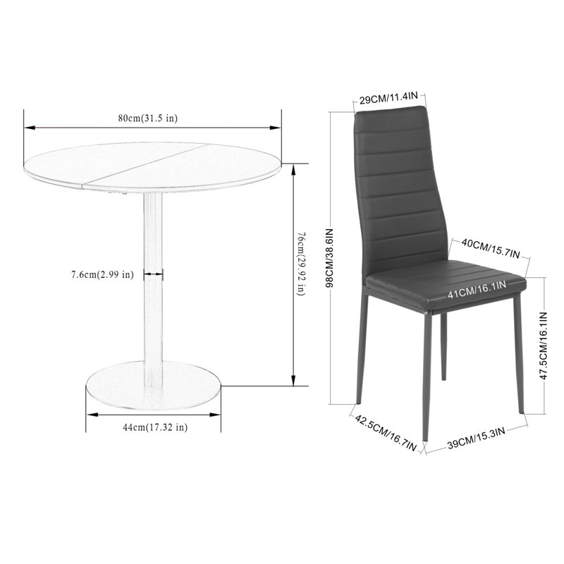 4 - Person Dining Set, Grey