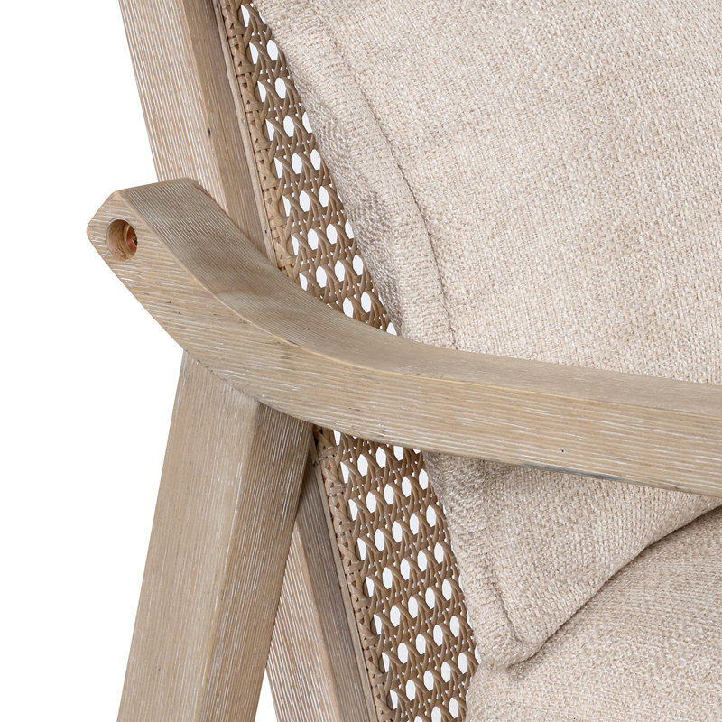 Chaise avec accoudoirs en lin 25,2 pouces Aleeha