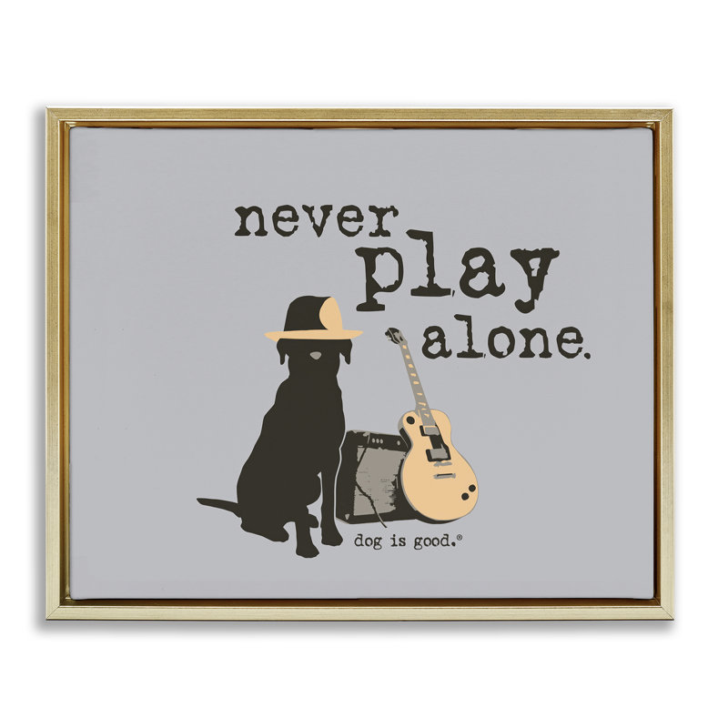  «Never Play Alone with Dog», art mural sur toile flottante par Dog Is Good, H 17 po x l 21 po