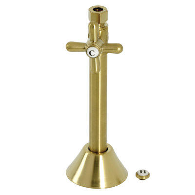Kingston Brass Vintage 1/2-Inch Sweat x 3/8-Inch OD Comp Quarter-Turn Straight Stop Valve with 5-Inch Extension