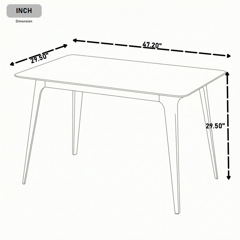 Modern Rectangular Dining Table, Black