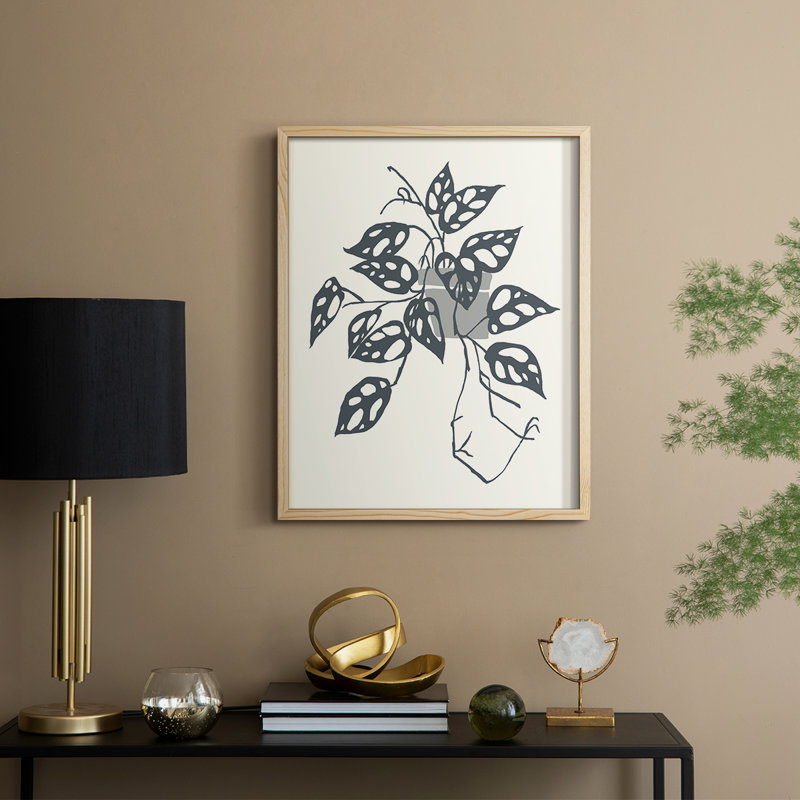 «Growing Leaves III», reproduction encadrée - bois massif, Naturel, H 15 po x l 12 po