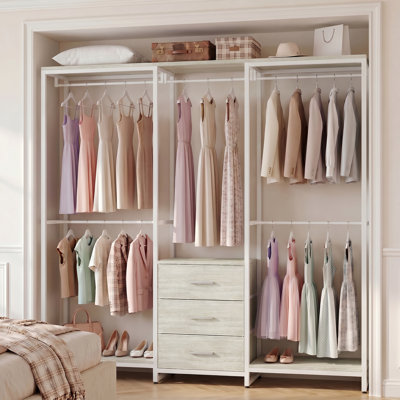 39.5'' - 65.5" W Closet System with Drawers and Hanging Rods