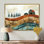 Winter Barn with Tractor Landscape On The Of The V - ferme, art mural sur toile