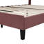 Magnifique grand lit plateforme tapissier avec tête de lit en velours rouge-709236399-709236396