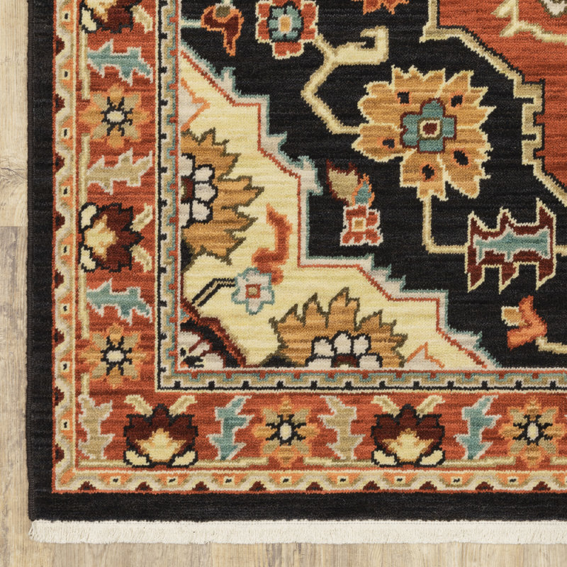 Tapis rouge / brun Oaklynn, Tapis de couloir 2 pi x 6 pi