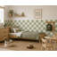 Adhésif décoratif demi-damier 72 po de large sauge et crème, 48 po de haut-132475510-132475527