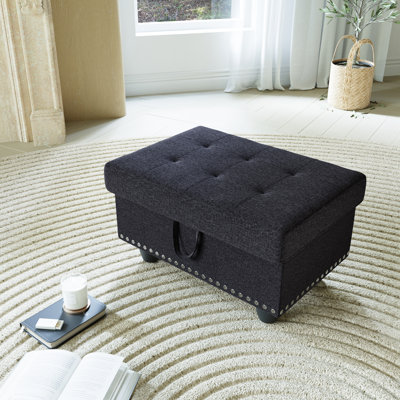 Yeni 28.5" Wide Upholstered Storage Ottoman